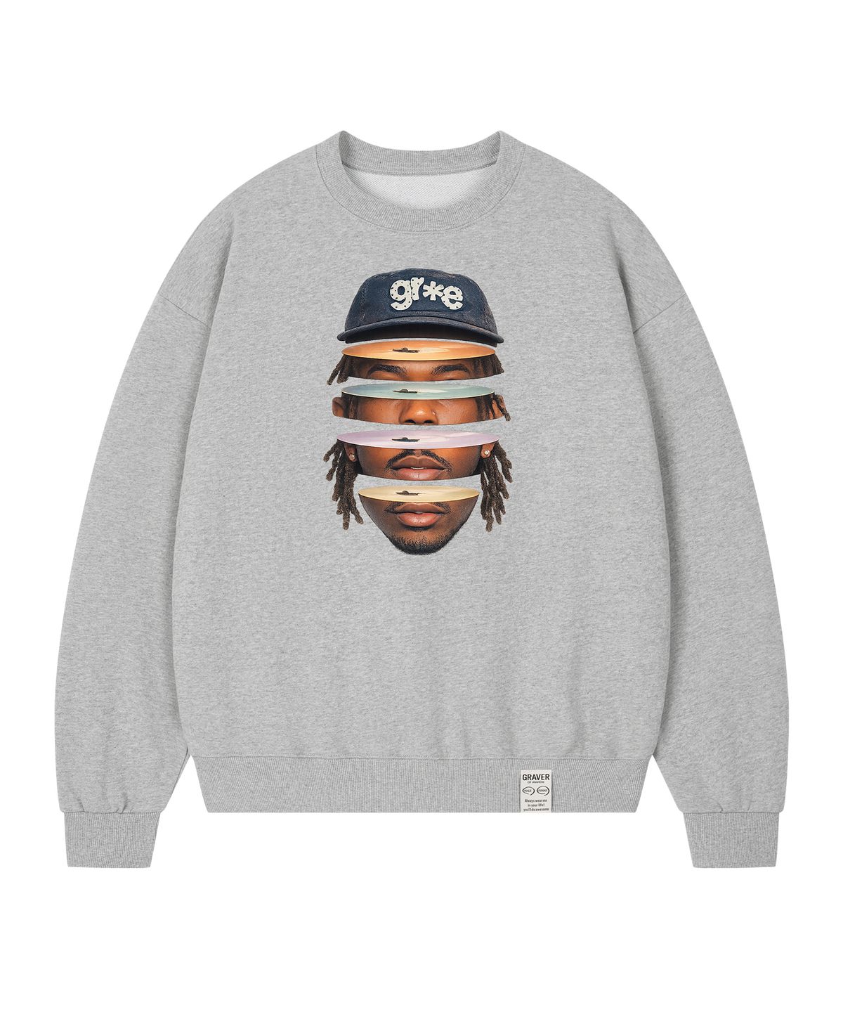 그레이버 오디너리(GRAVER ORDINARY) [ODNR UNISEX]Face Grae 맨투맨_Gray