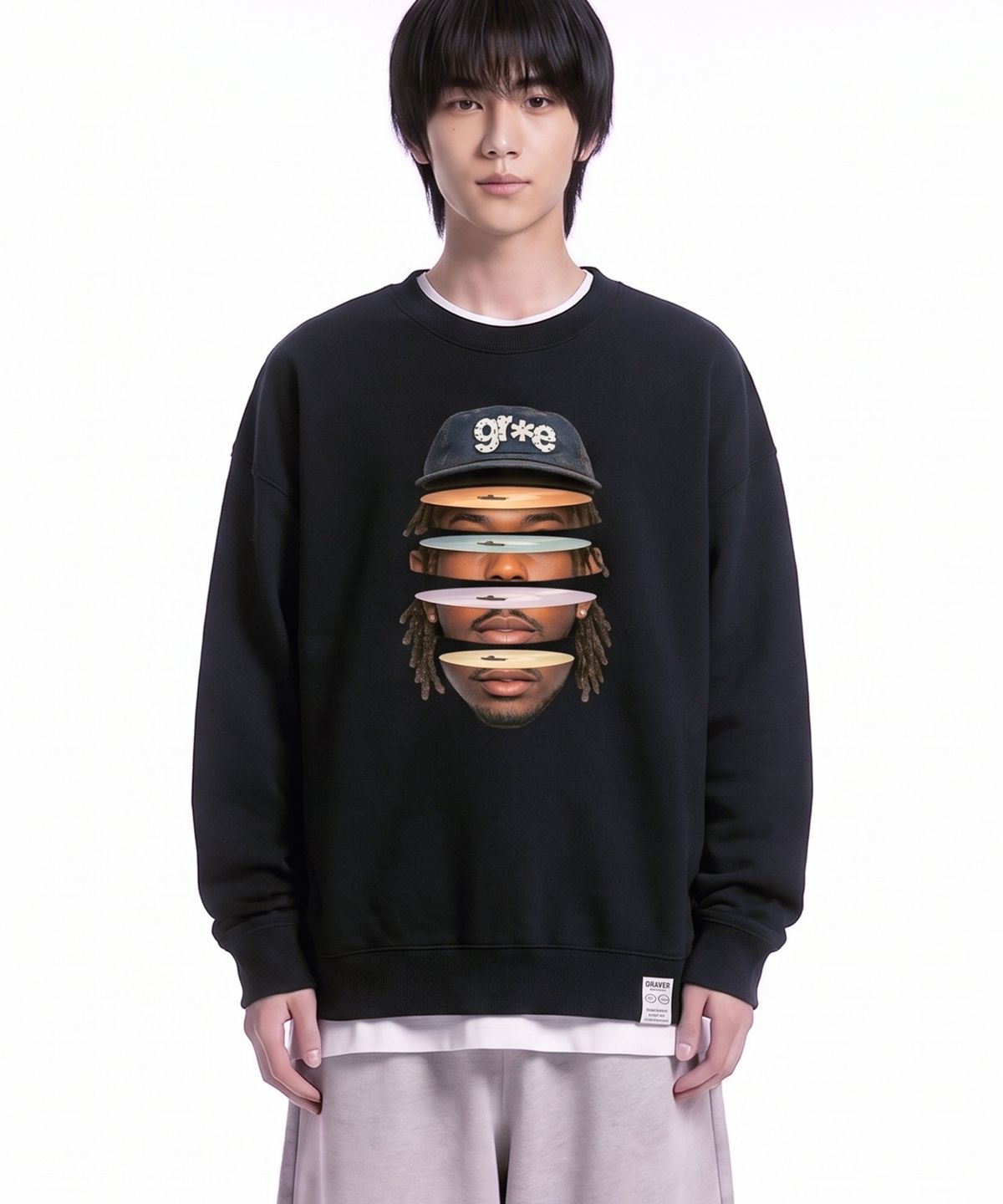 그레이버 오디너리(GRAVER ORDINARY) [ODNR UNISEX]Face Grae 맨투맨_Cream