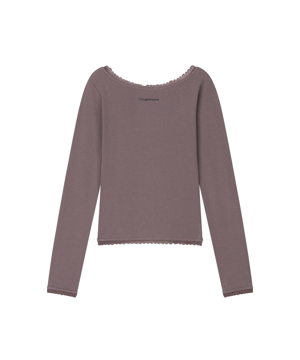 로타입(ROUGHTYPE) Scallop Lace Off-shoulder Long Sleeve - Ash purple