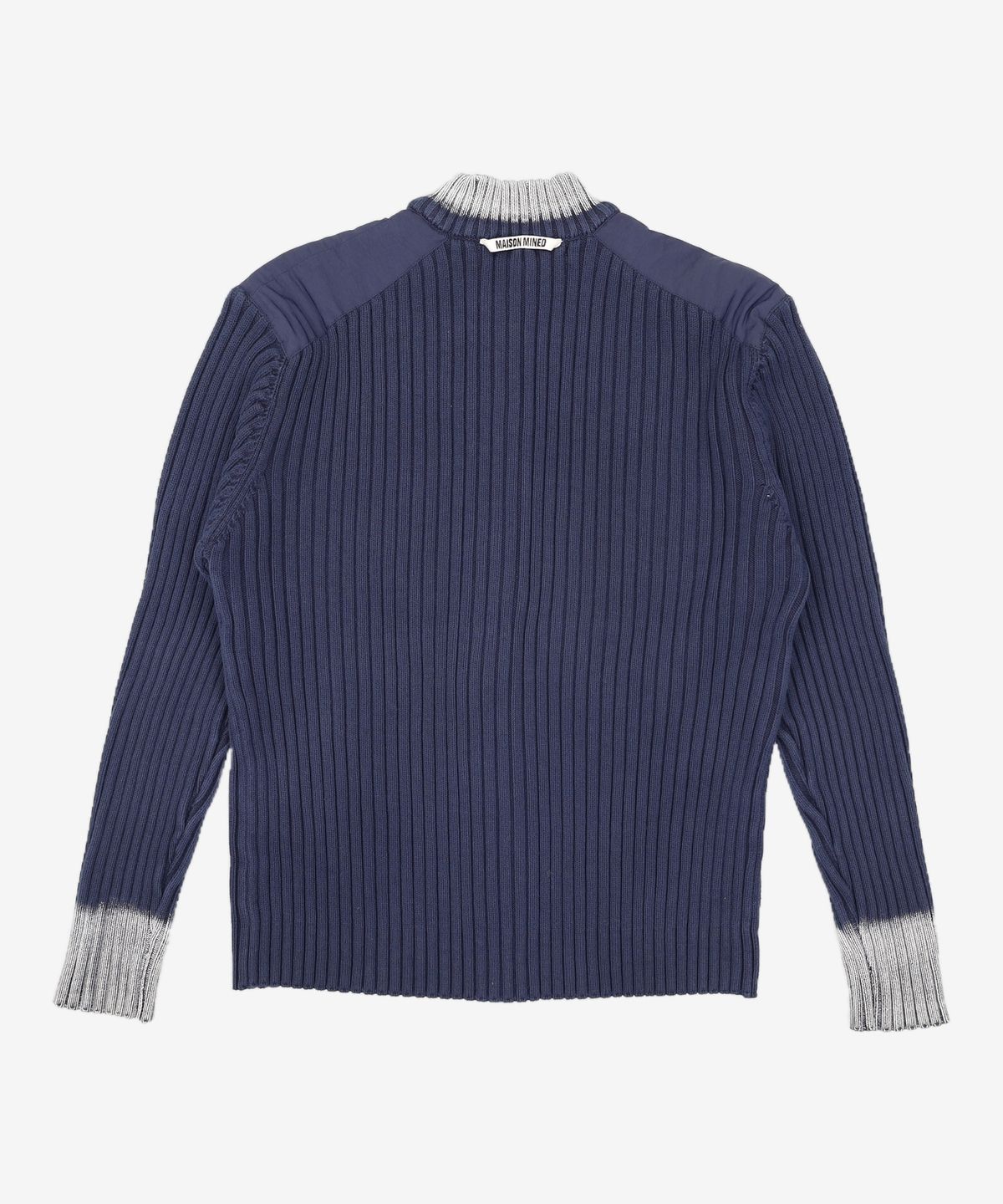 메종미네드(MAISON MINED) ROUGH WASHED HIGH NECK ZIP-UP CARDIGAN NAVY L
