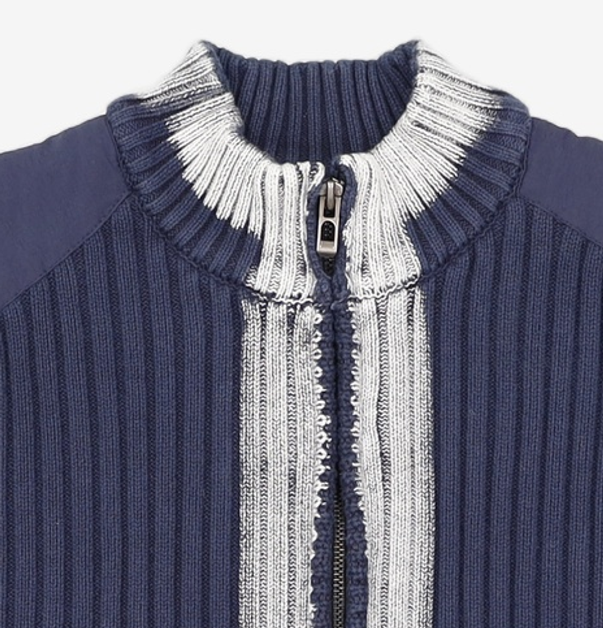 메종미네드(MAISON MINED) ROUGH WASHED HIGH NECK ZIP-UP CARDIGAN NAVY L