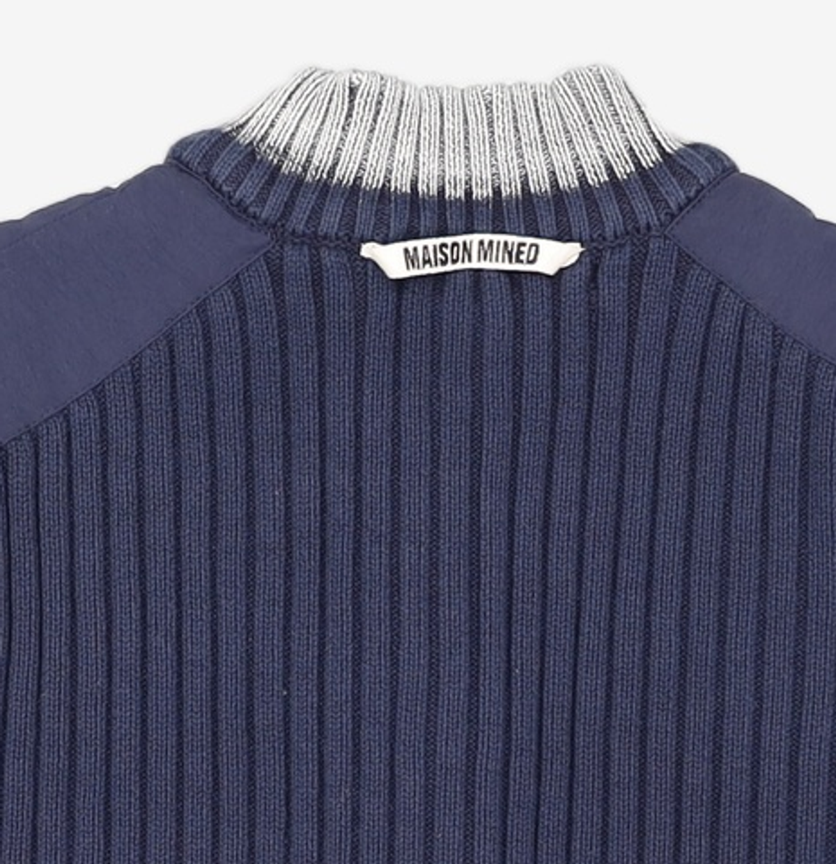 메종미네드(MAISON MINED) ROUGH WASHED HIGH NECK ZIP-UP CARDIGAN NAVY L