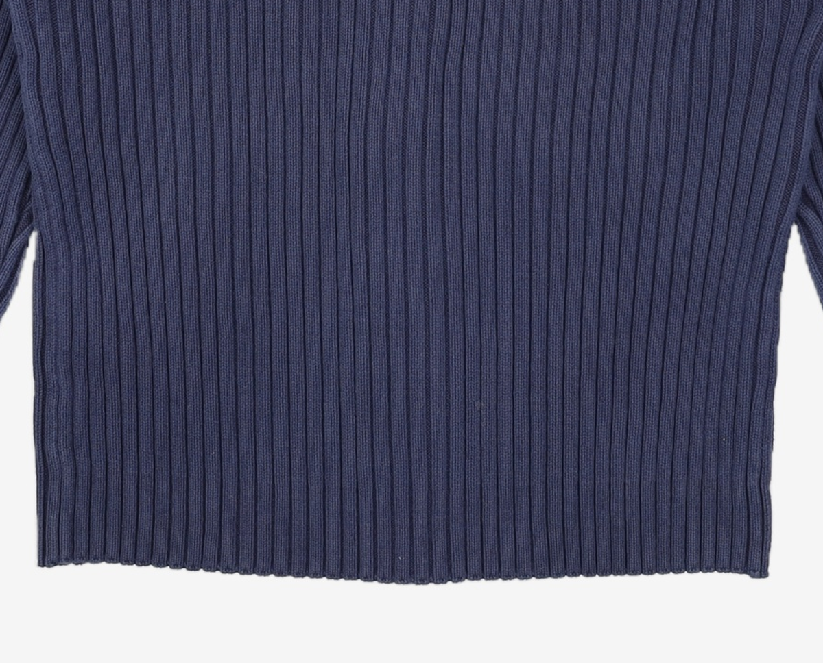 메종미네드(MAISON MINED) ROUGH WASHED HIGH NECK ZIP-UP CARDIGAN NAVY L