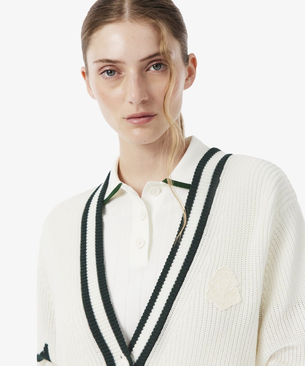 라코스테(LACOSTE) 여성 골프 조직감 버튼 가디건 AF6789-56N 0LP