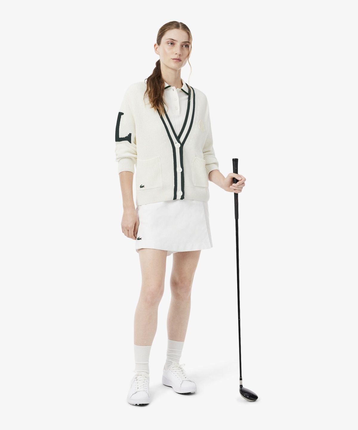 라코스테(LACOSTE) 여성 골프 조직감 버튼 가디건 AF6789-56N 0LP