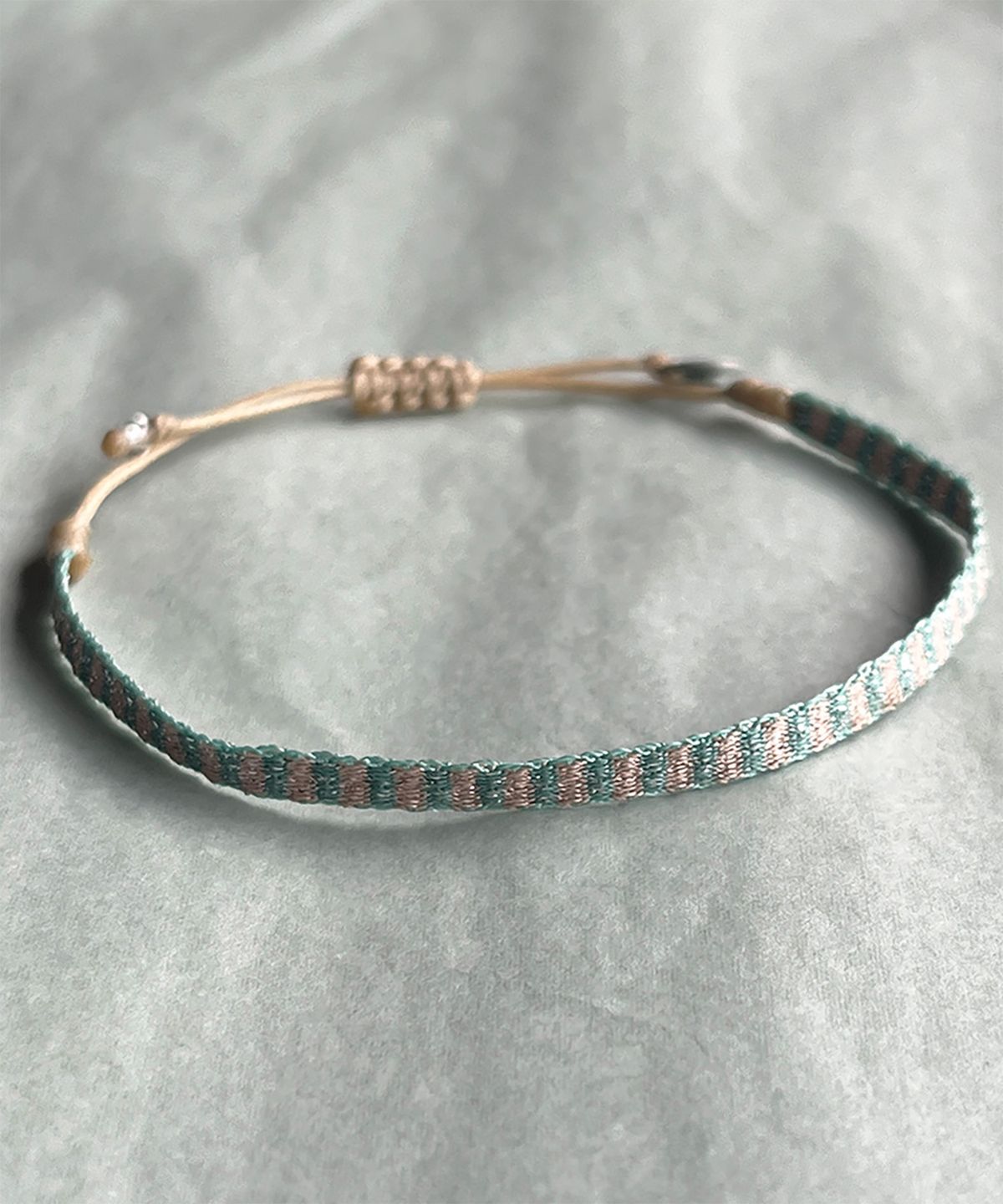 림바(RIMBA) [Leju] Basic Sparkle Handwoven Bracelet - Turquoise