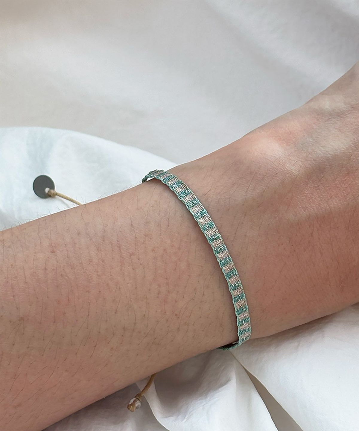 림바(RIMBA) [Leju] Basic Sparkle Handwoven Bracelet - Turquoise
