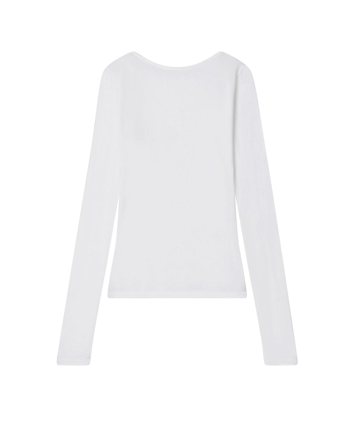 로타입(ROUGHTYPE) Loose Fit Deep V-neck Long Sleeve - White