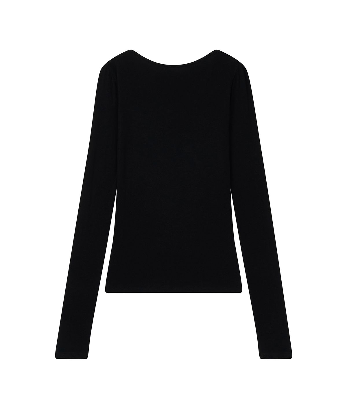 로타입(ROUGHTYPE) Loose Fit Deep V-neck Long Sleeve - Black