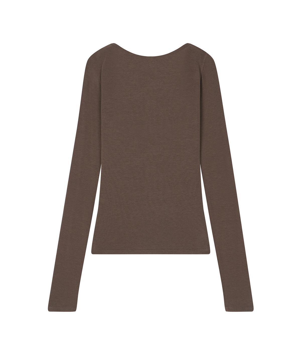 로타입(ROUGHTYPE) Loose Fit Deep V-neck Long Sleeve - Mocha