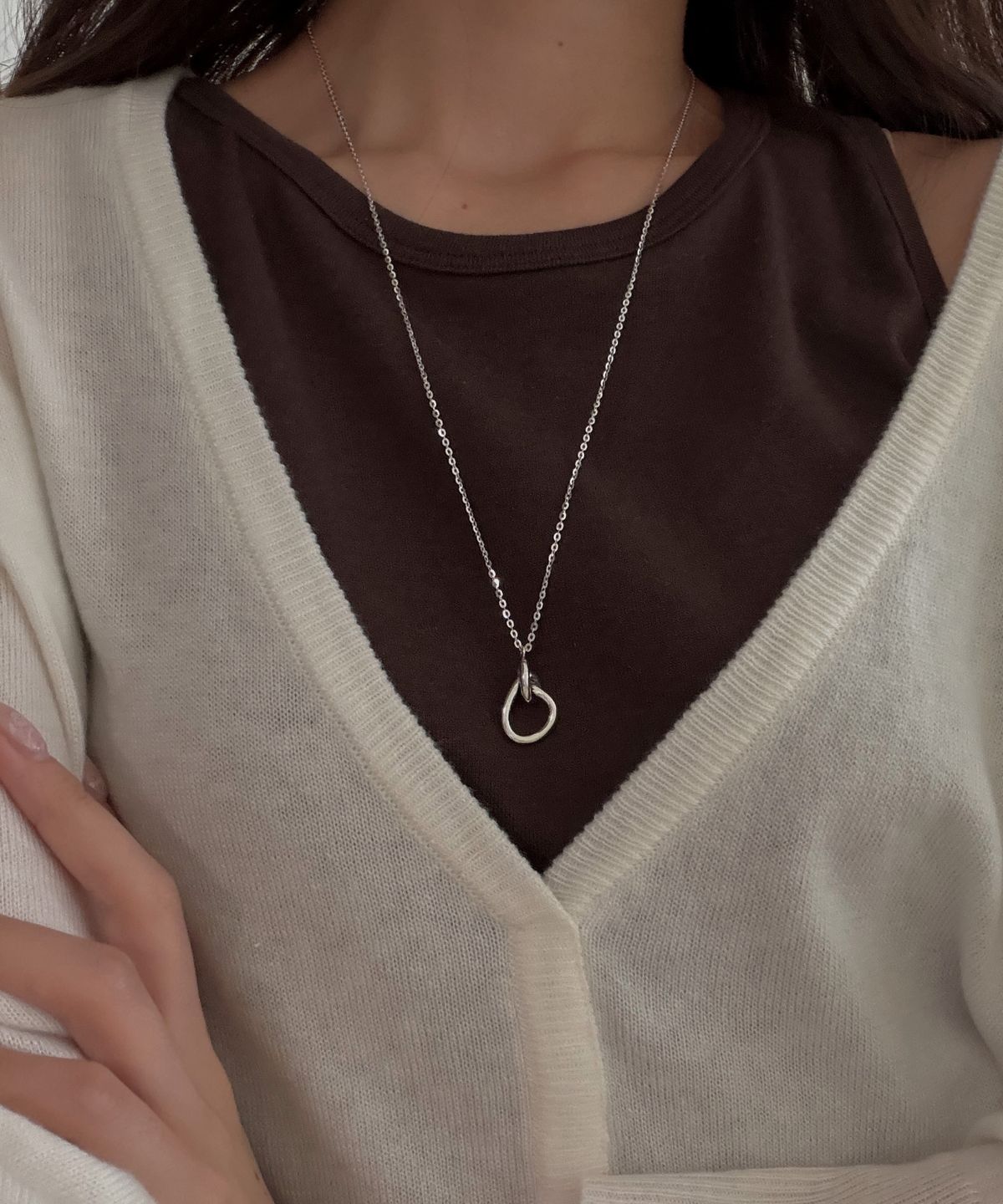 바라두(BARADU) 925 Orbit loop necklace