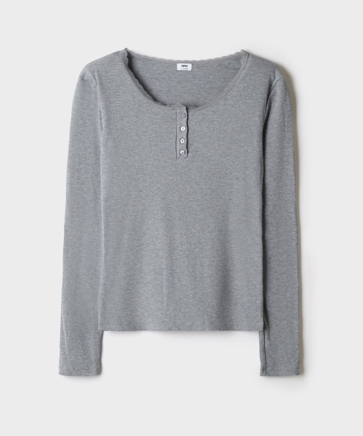 스파오(SPAO) [COMFORT] 레이스 헨리넥 긴팔티_SPLOG49A04