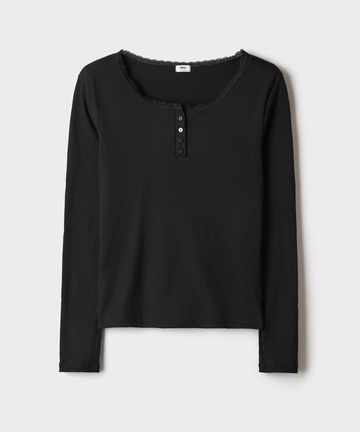 스파오(SPAO) [COMFORT] 레이스 헨리넥 긴팔티_SPLOG49A04