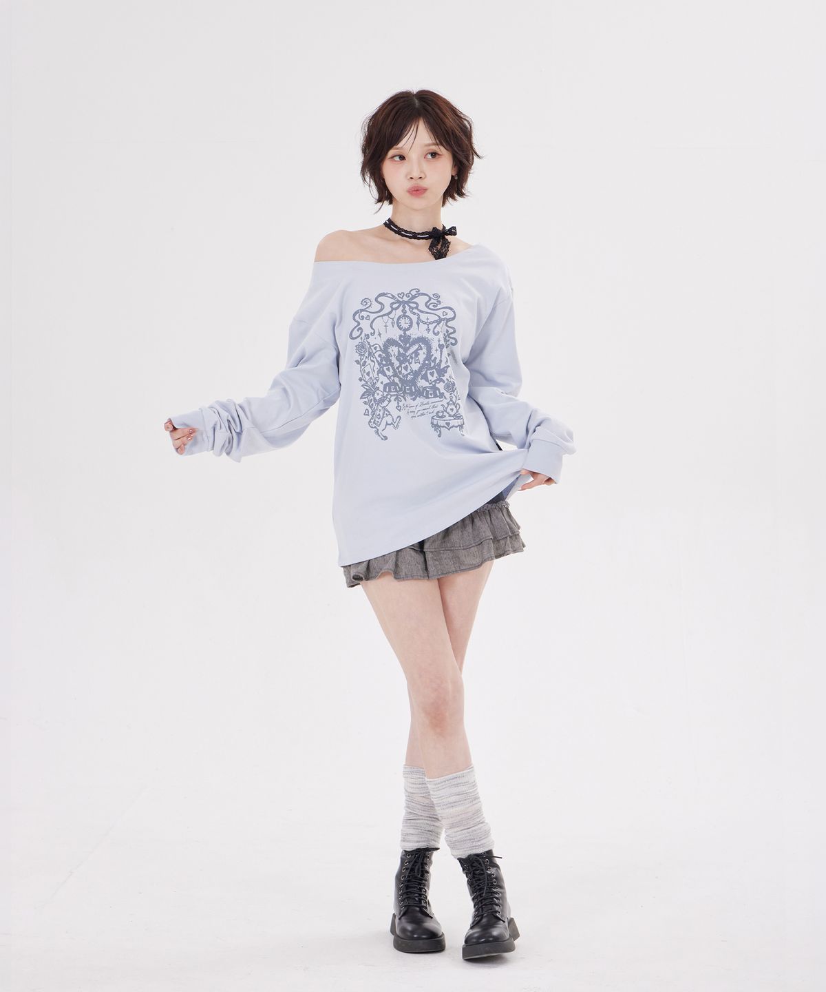 디스펑트(DYSFUNCT) WONDERLAND ONE SHOULDER(LIGHT BLUE)