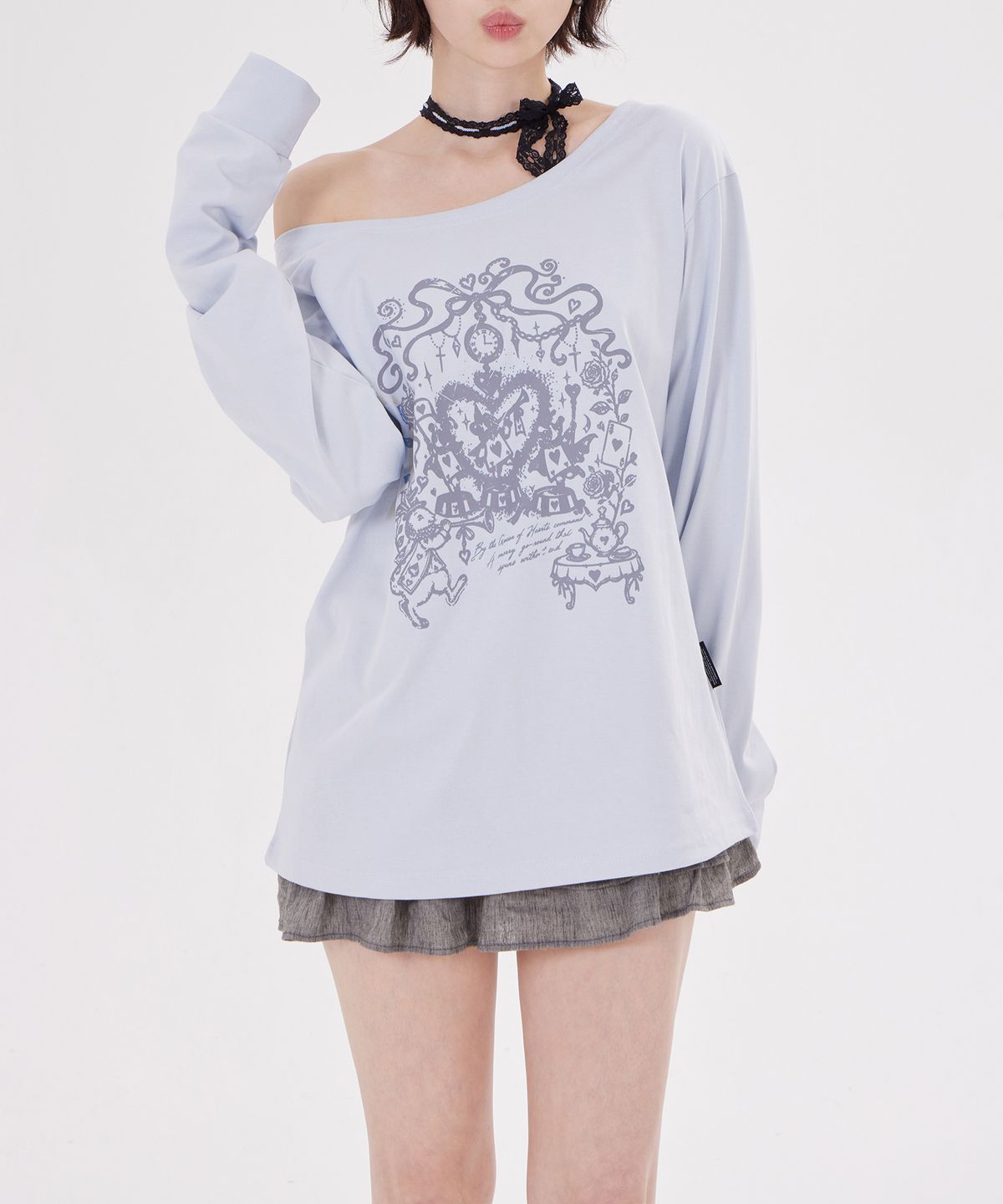 디스펑트(DYSFUNCT) WONDERLAND ONE SHOULDER(LIGHT BLUE)