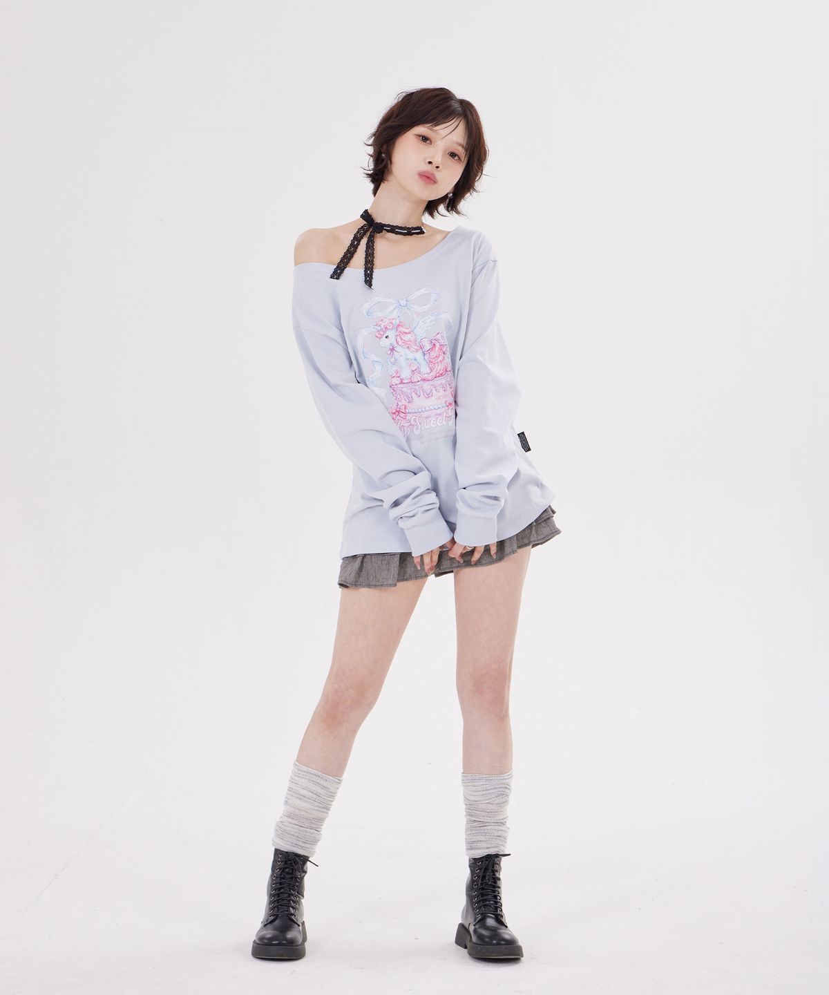 디스펑트(DYSFUNCT) MY SWEET PONY ONE SHOULDER(LIGHT BLUE)