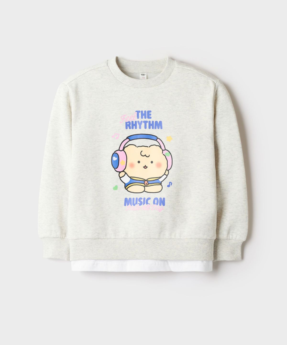 스파오 키즈(SPAO KIDS) [키즈] (망그러진곰) 상하세트 (기모)(Oatmeal Melange)_SPSMG4TKU3