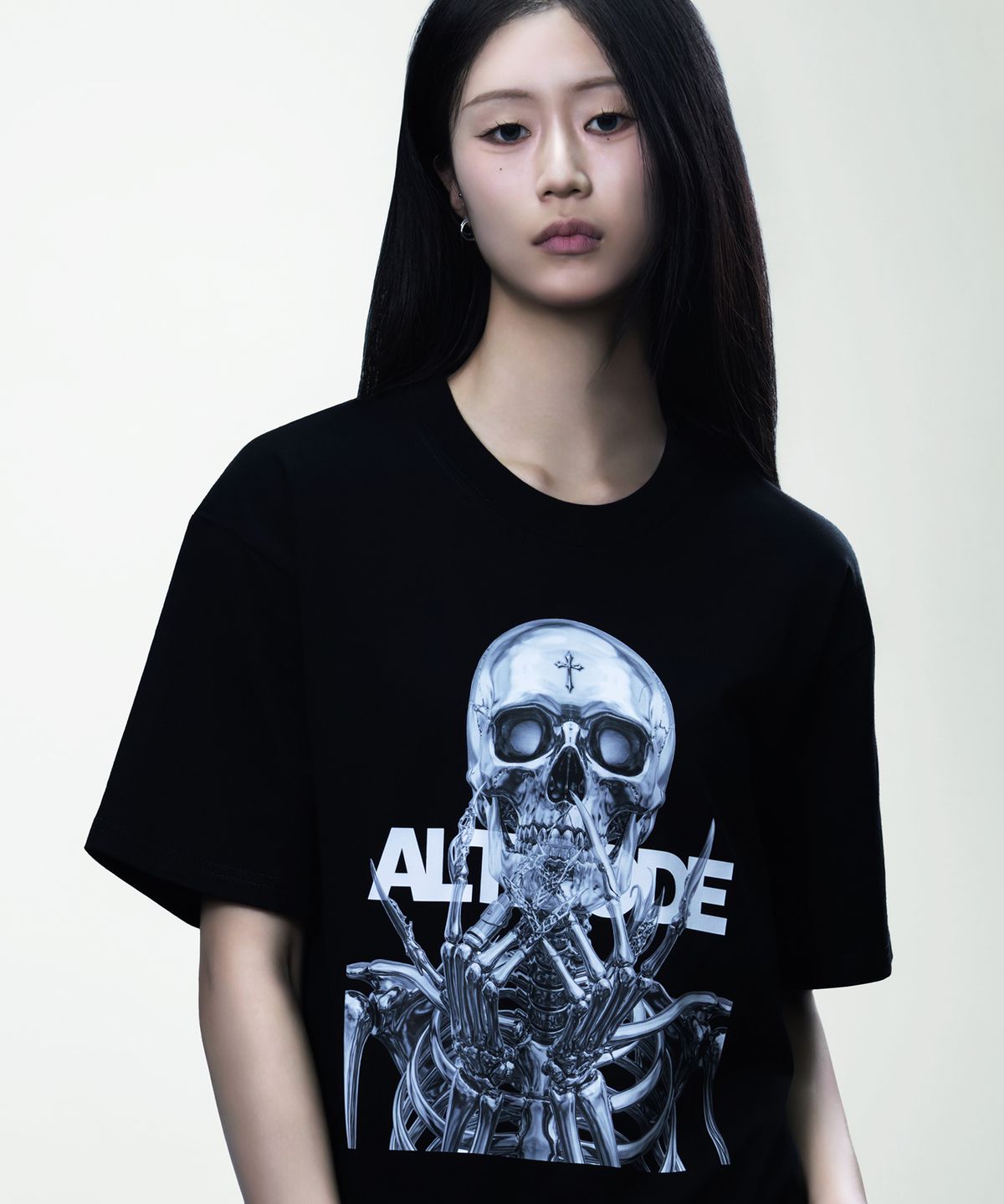 알트코드 아카이브(ALTCODE ARCHIVE) 알트 크롬 스켈레톤 티셔츠 블랙