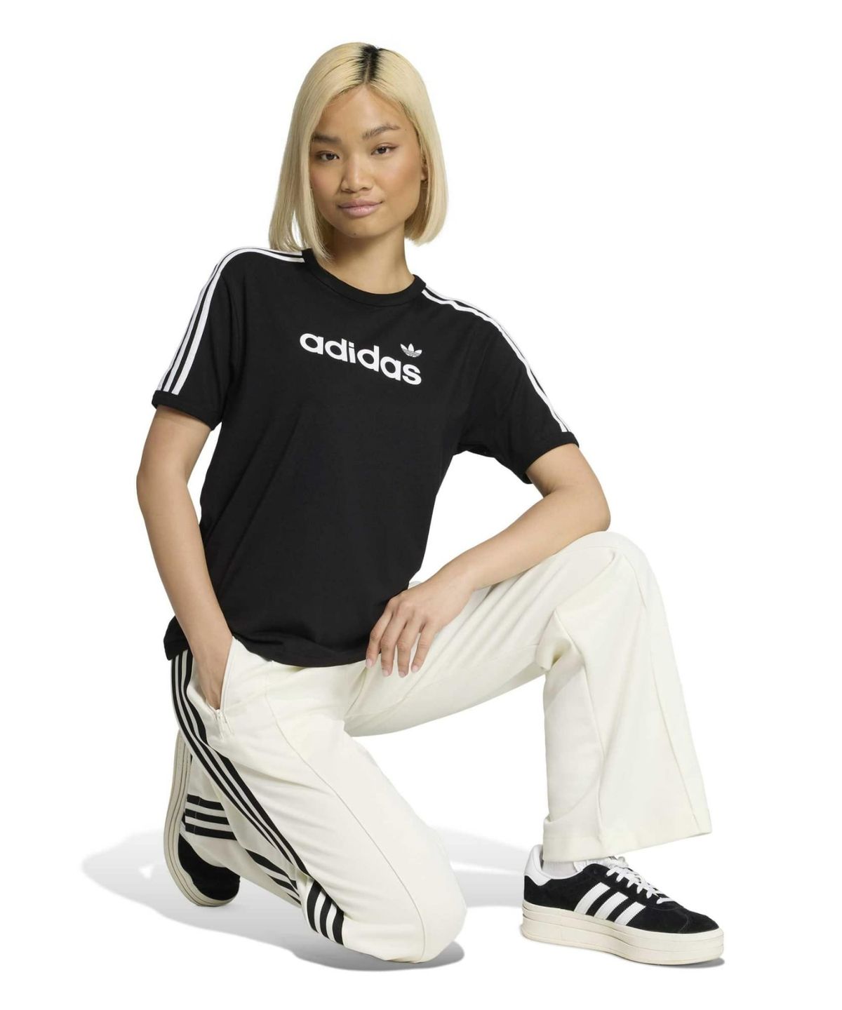 아디다스(ADIDAS) 리니어 티 - 블랙:화이트 / KD7982