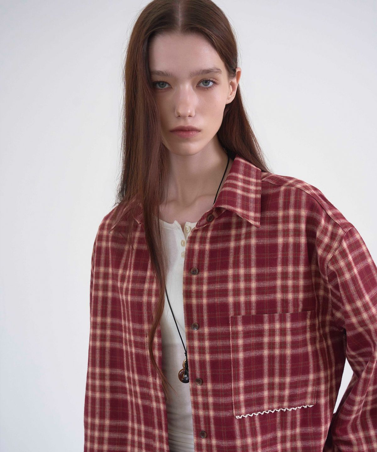 신앤리(SSIN AND LEE) Cottage Cotton Check Shirt Red