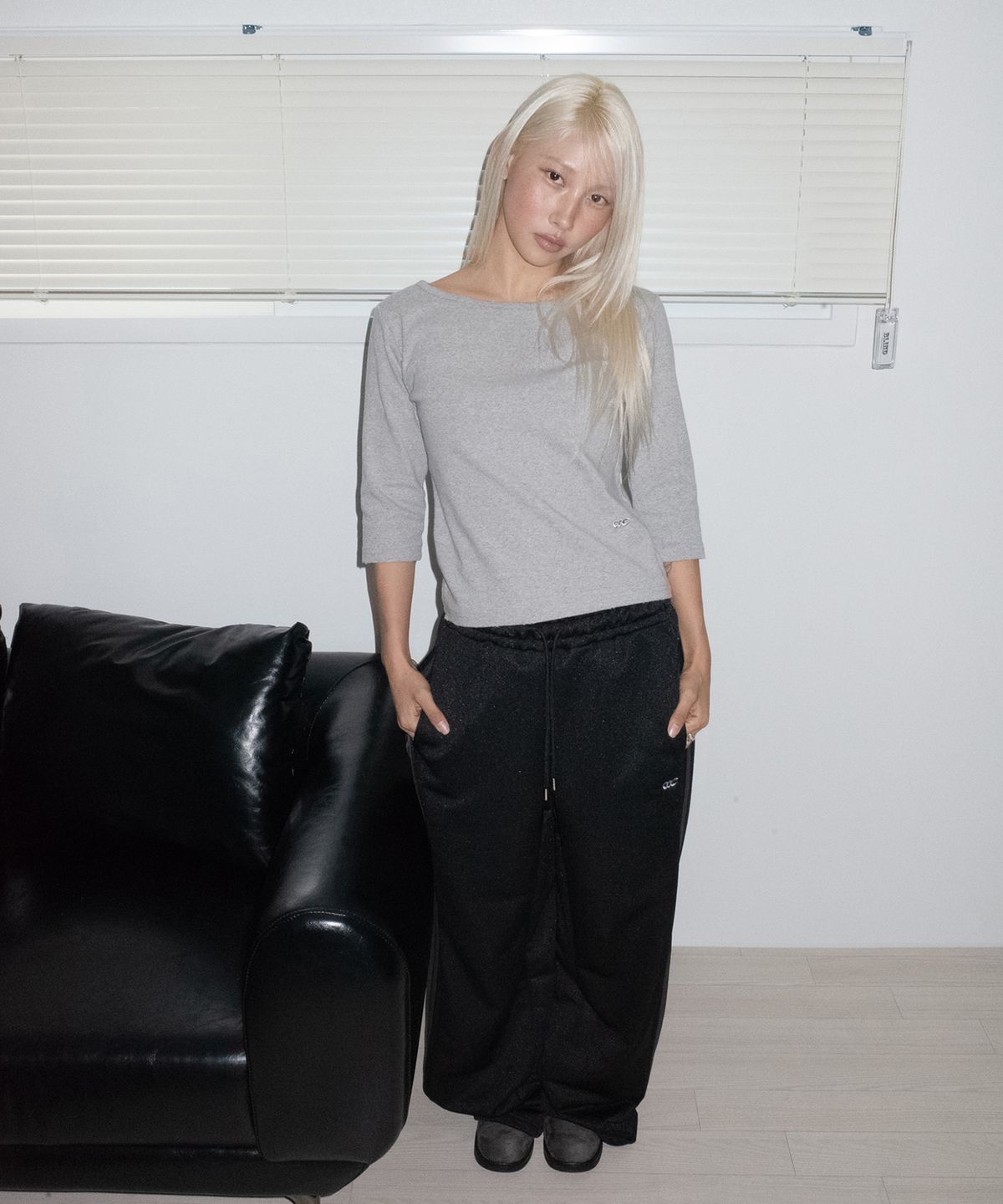 칙스(CHICKS) 주디X칙스 어반 크랙 7부 슬리브 멜란지
