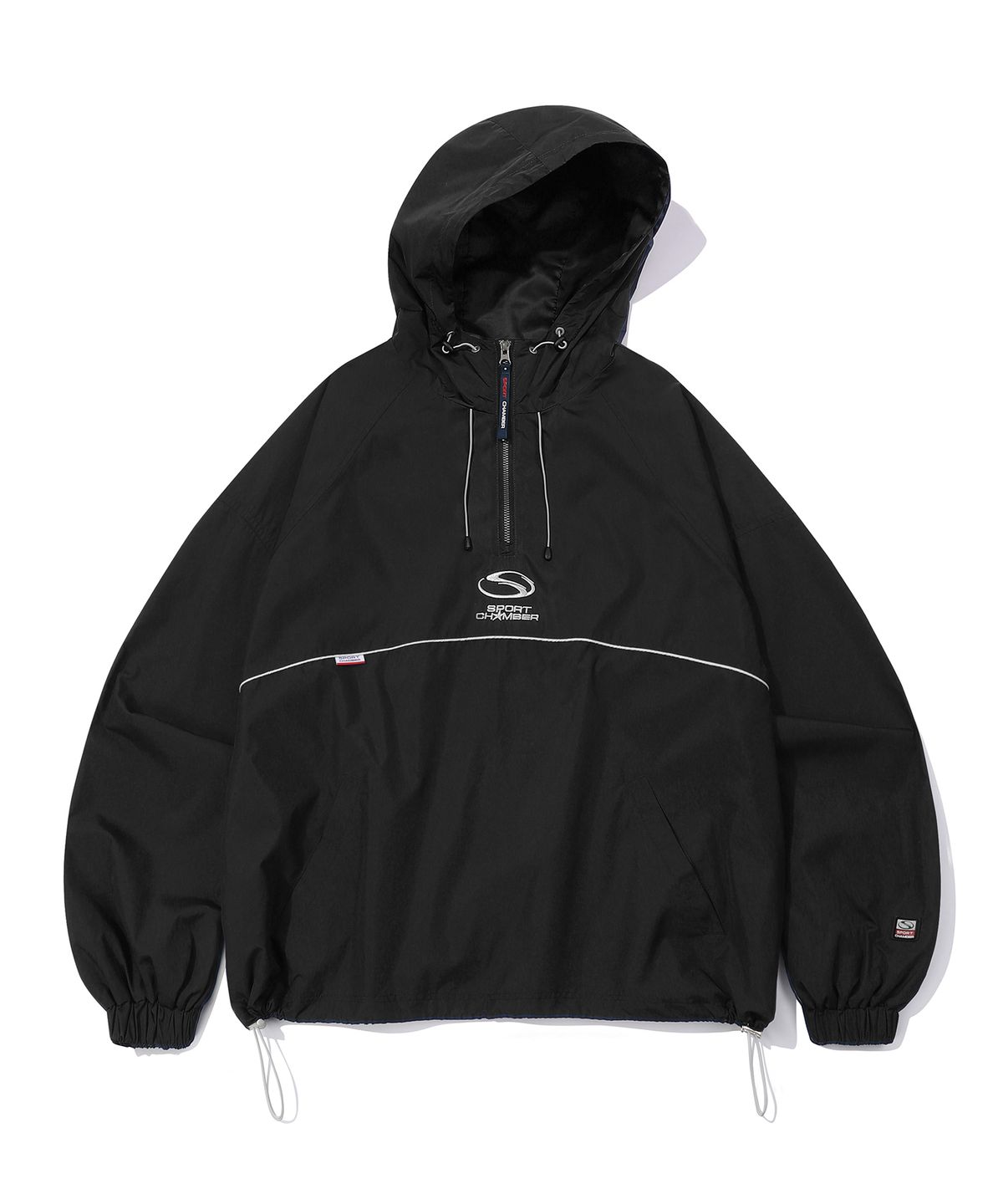 스포츠챔버(SPORT CHAMBER) SC 오버사이즈 후드 웜업 셔츠(블랙)