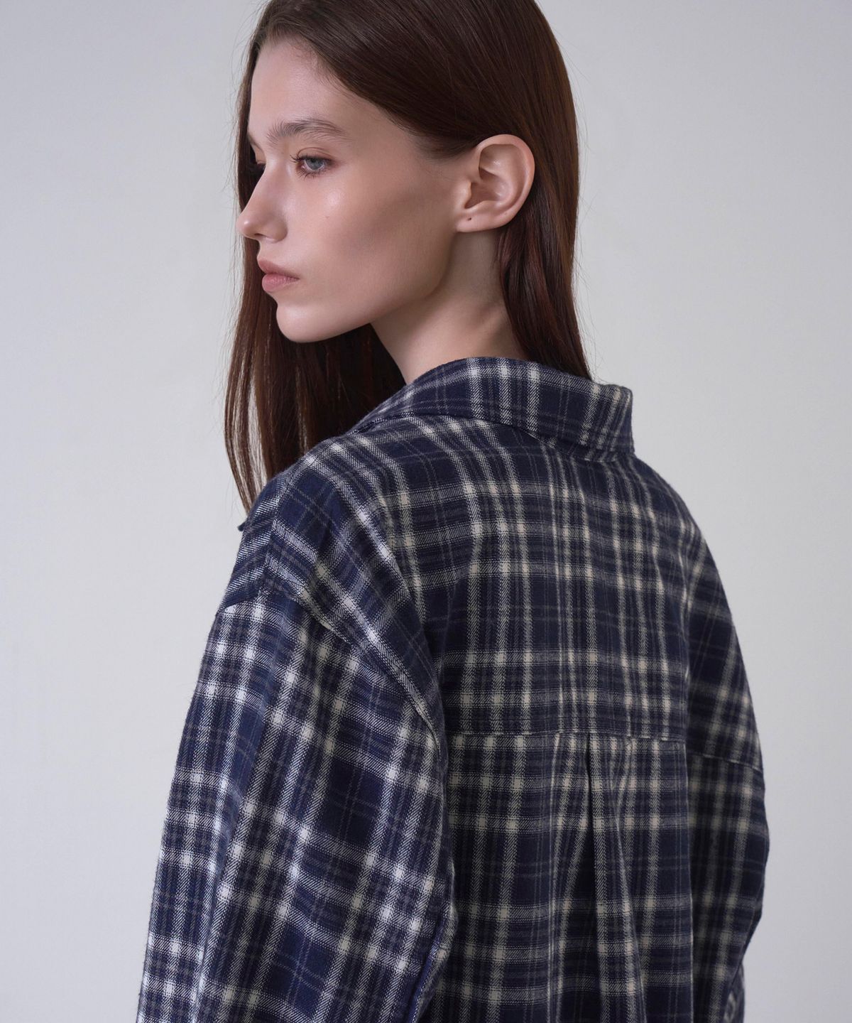 신앤리(SSIN AND LEE) Cottage Cotton Check Shirt Navy