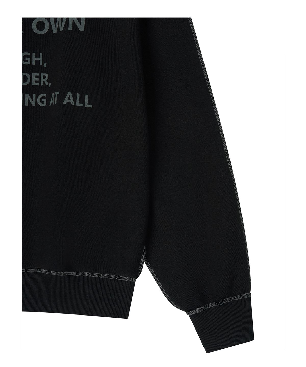 로타입(ROUGHTYPE) Color Stitch Off-shoulder Sweatshirt - Black