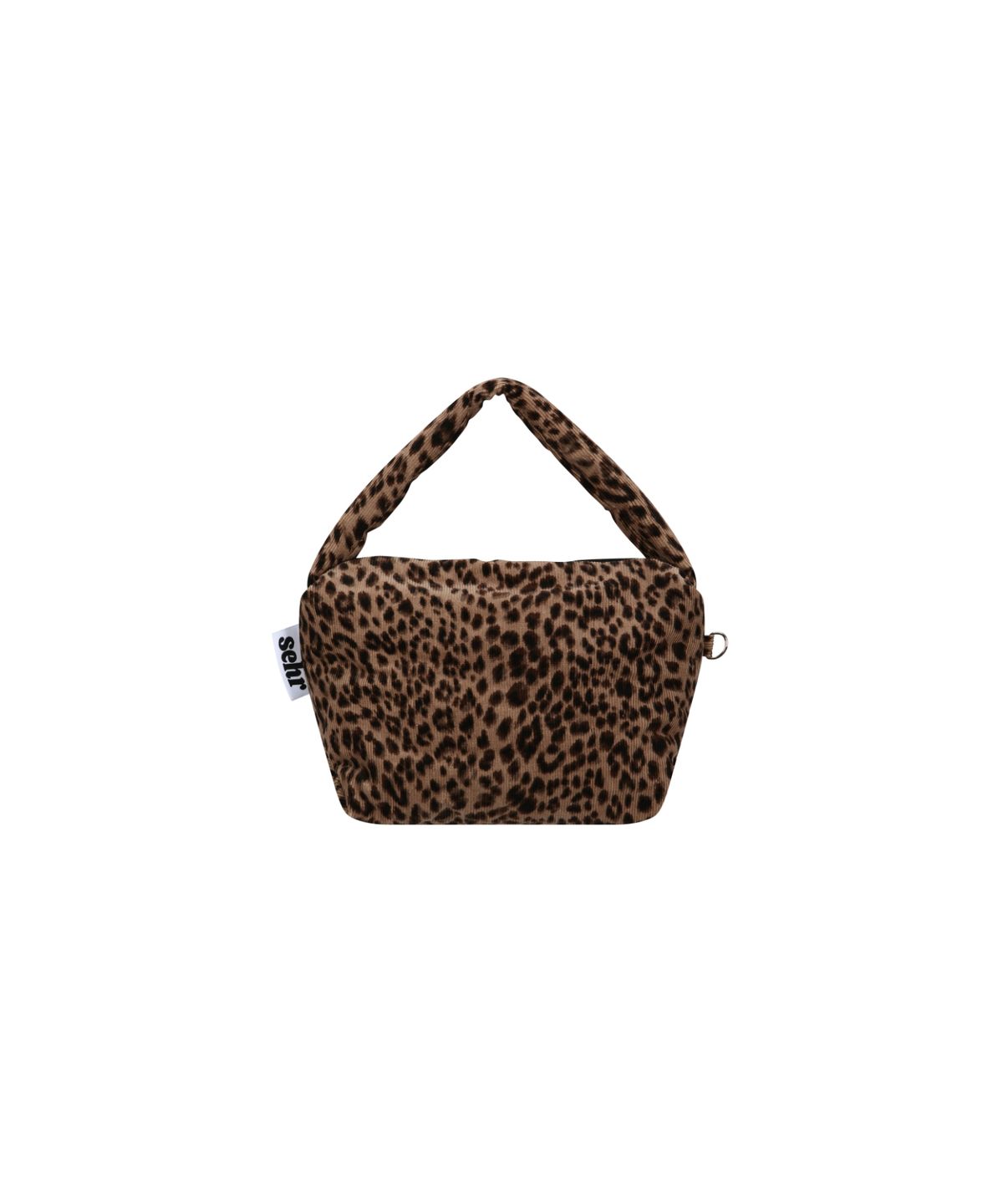 세르(SEHR) Leopard Corduroy Pouch Bag (Brown)