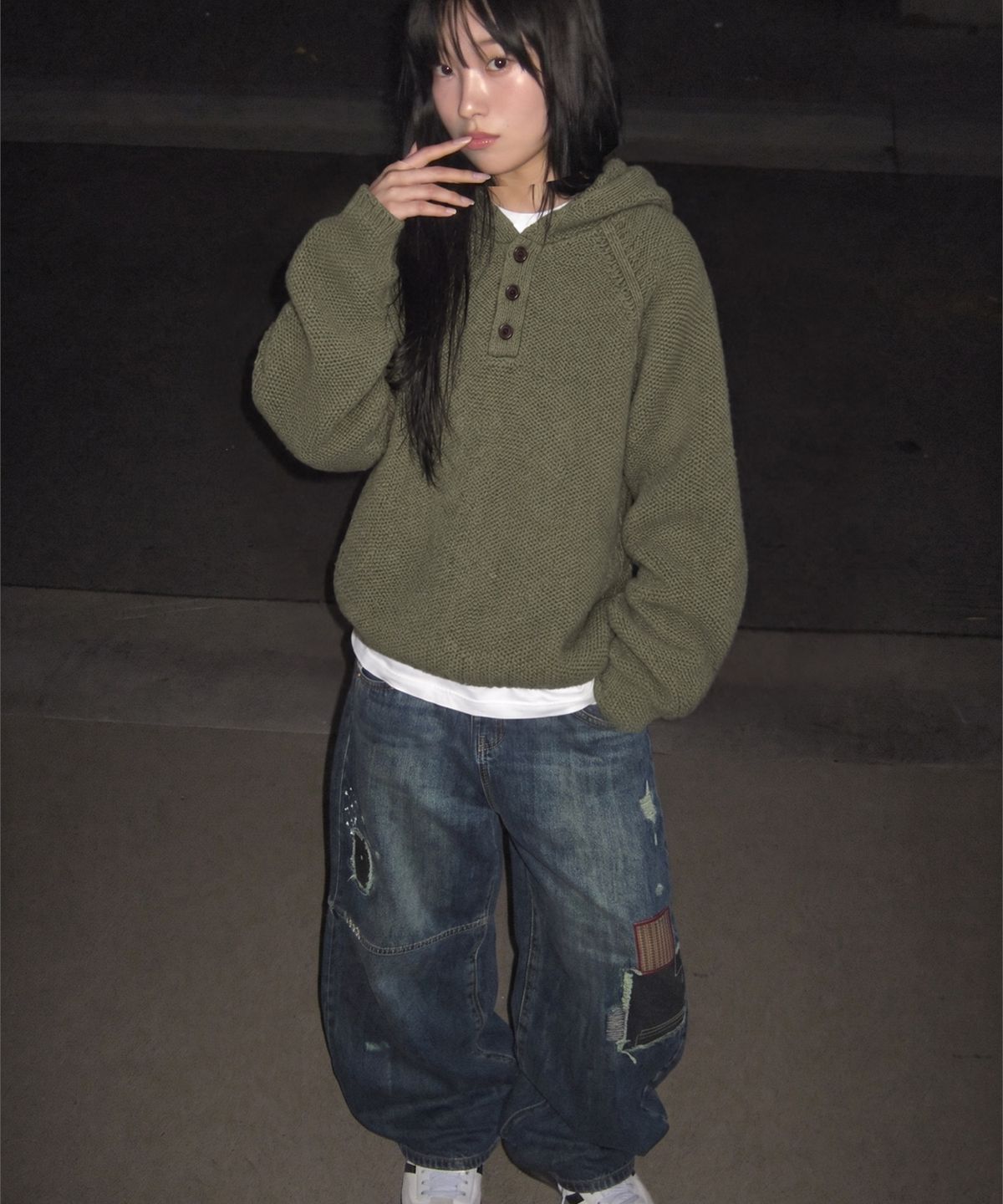 메인부스(MAINBOOTH) Grain Hooded Sweater(KHAKI)