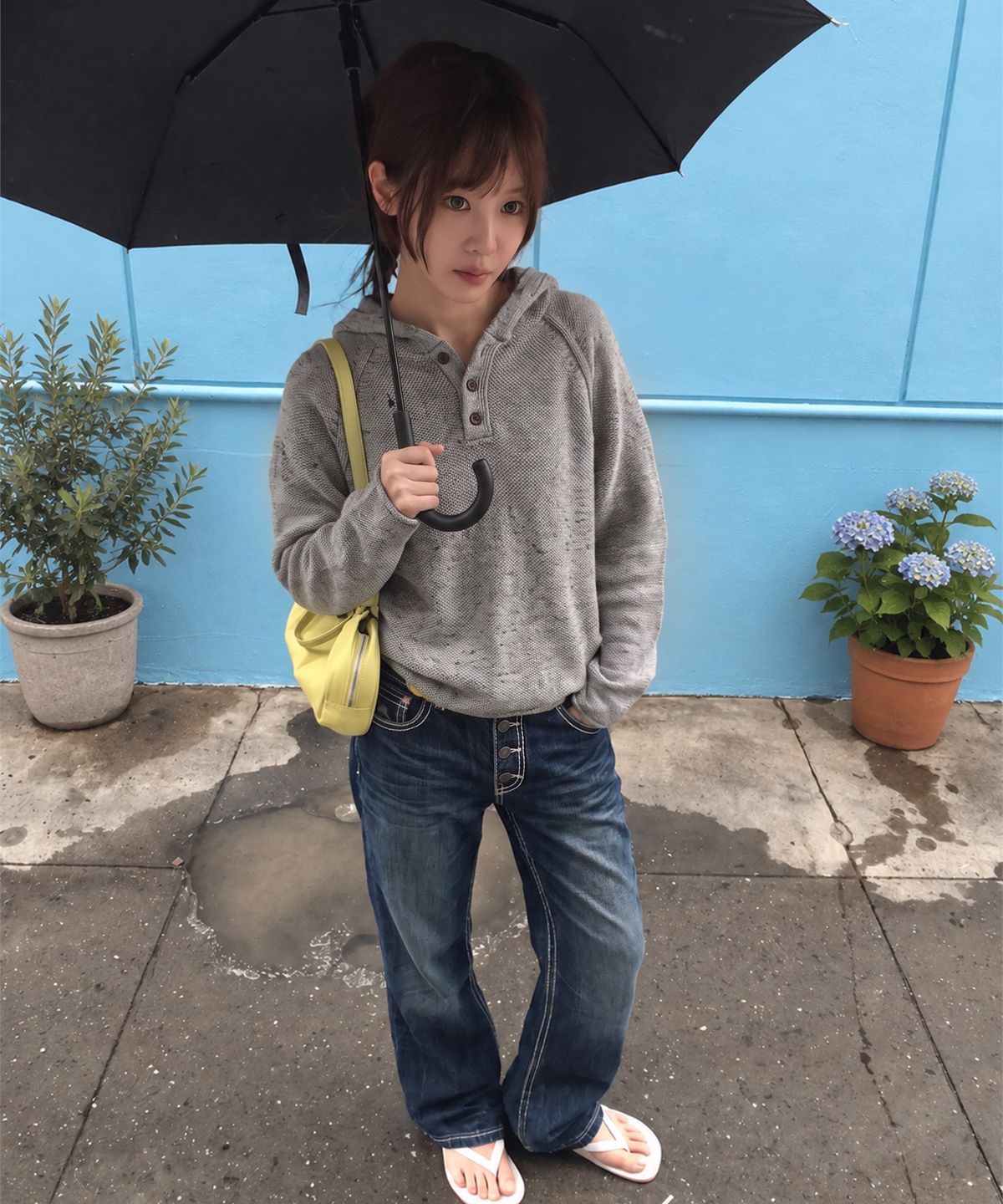 메인부스(MAINBOOTH) Grain Hooded Sweater(GRAY)