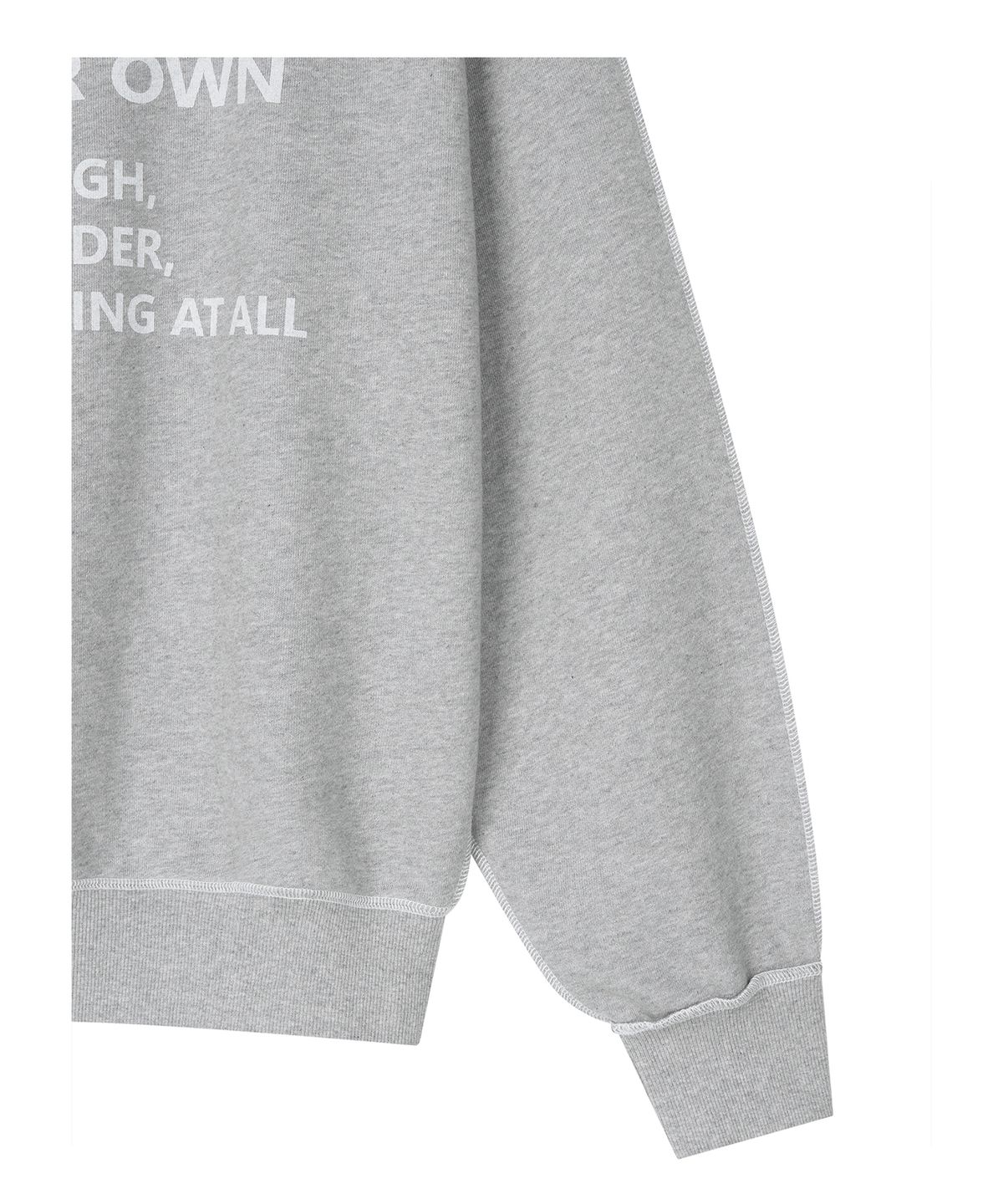 로타입(ROUGHTYPE) Color Stitch Off-shoulder Sweatshirt - Melange gray