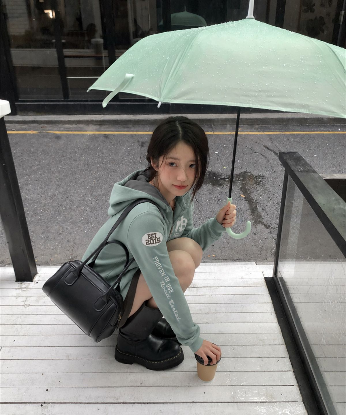 메인부스(MAINBOOTH) Women Heritage Washed Hood Zip-up(MINT)