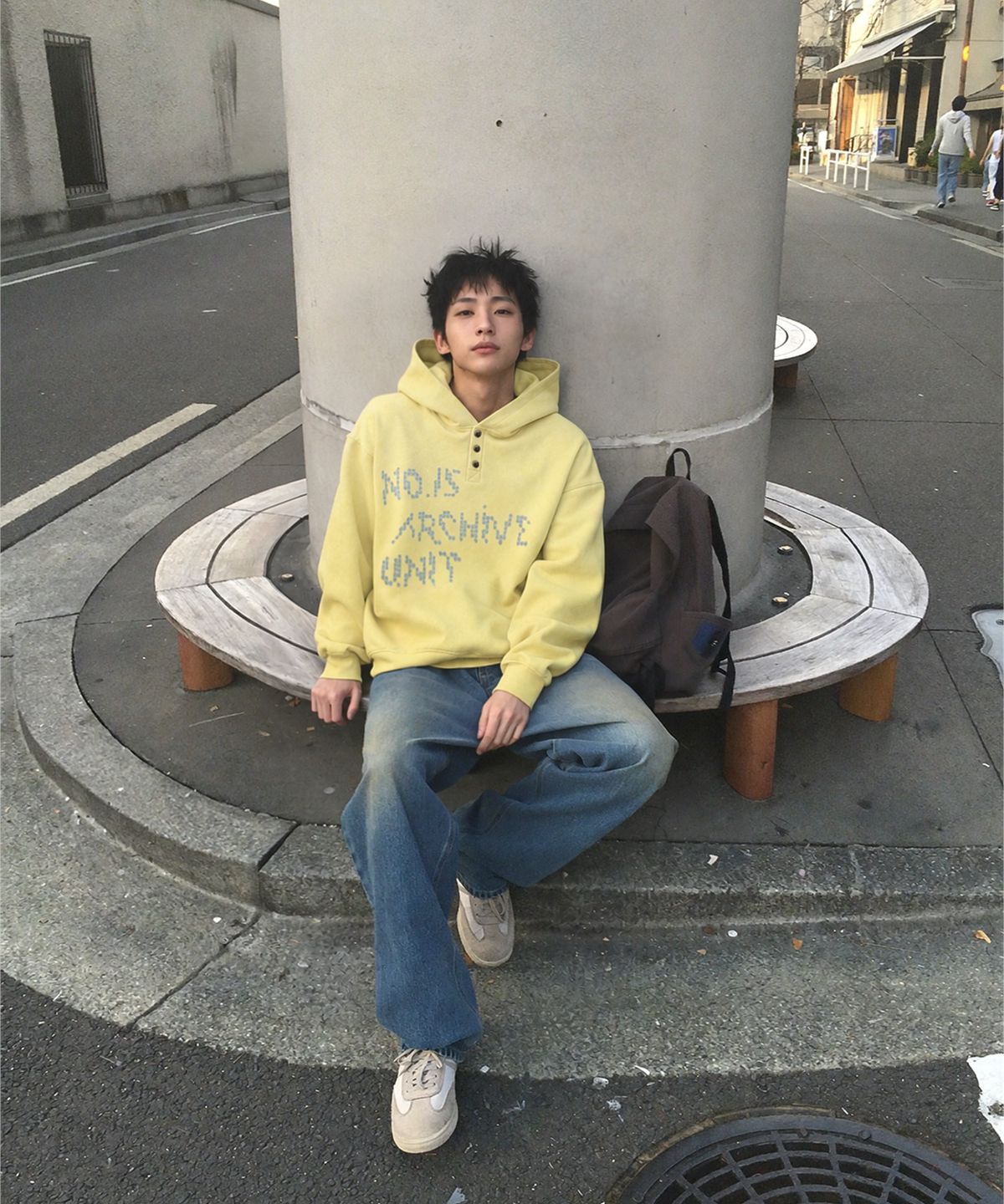 메인부스(MAINBOOTH) Archive Unit Washed Hood T-shirt(LEMON)