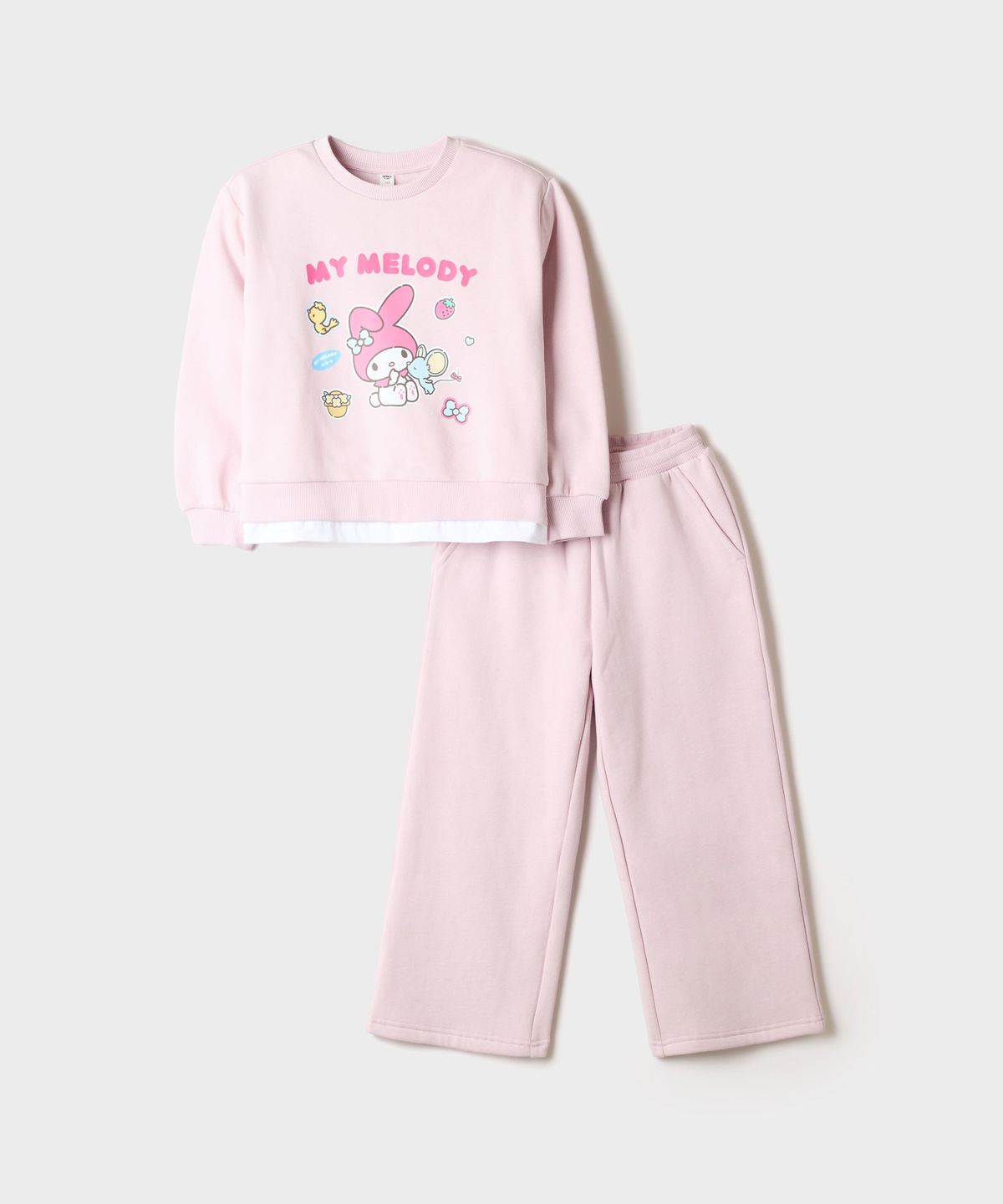 스파오 키즈(SPAO KIDS) [키즈] (산리오캐릭터즈) 상하세트 (기모)(Light Pink)_SPSMG4TKU2