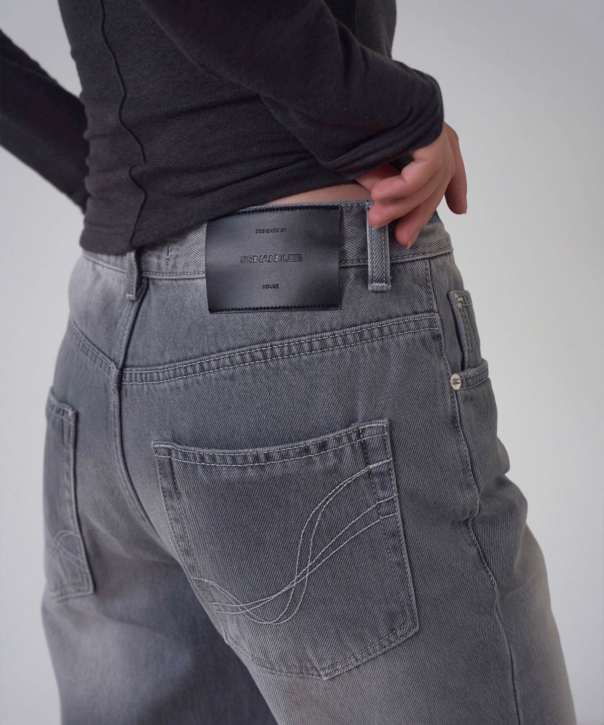 신앤리(SSIN AND LEE) Hailey Washed Denim Pants Grey