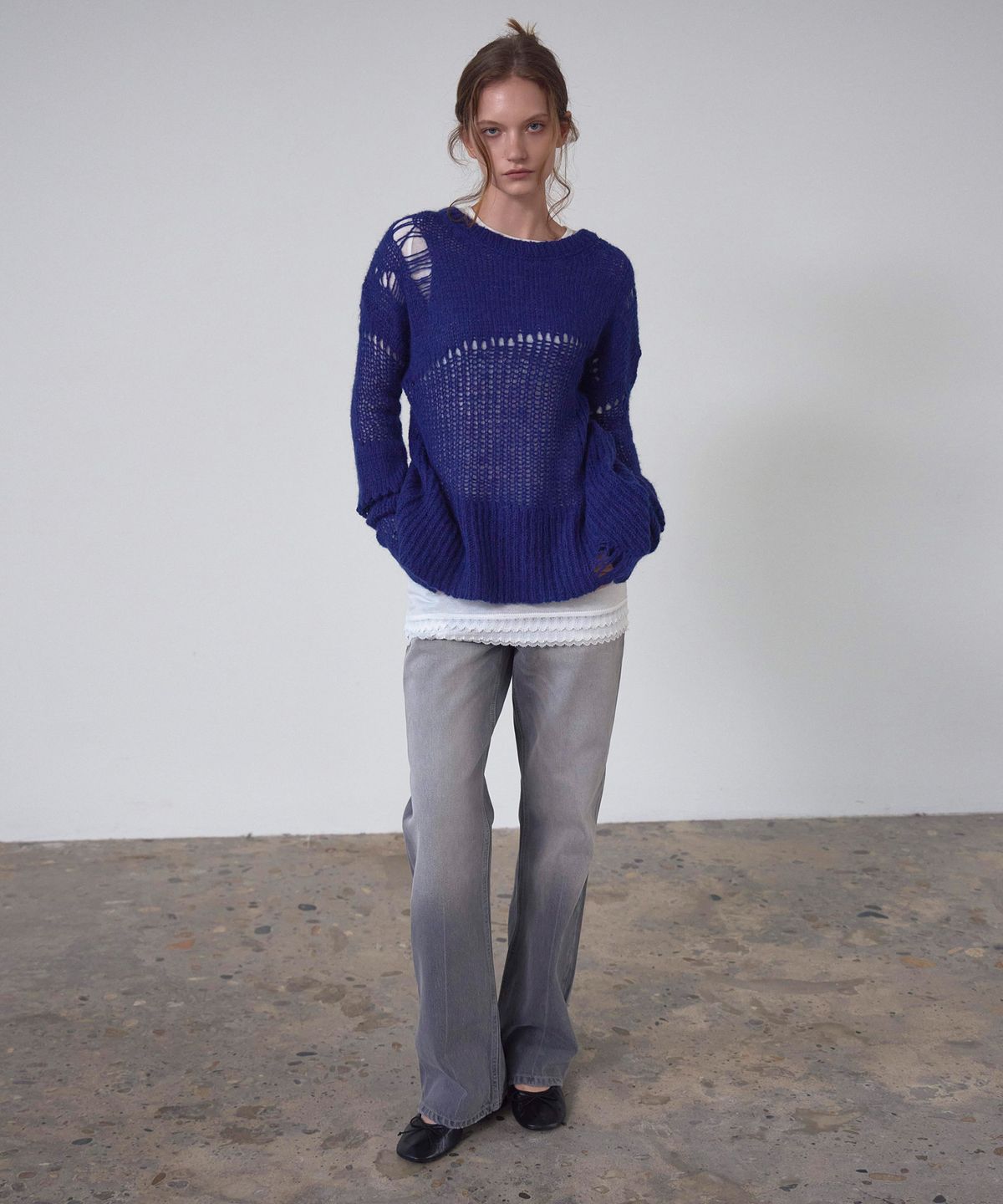 신앤리(SSIN AND LEE) Hailey Washed Denim Pants Grey