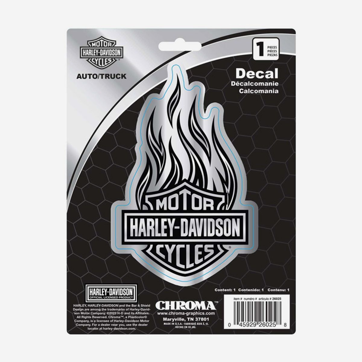 할리데이비슨(HARLEY-DAVIDSON) 크롬 바앤실드 플레임 데칼