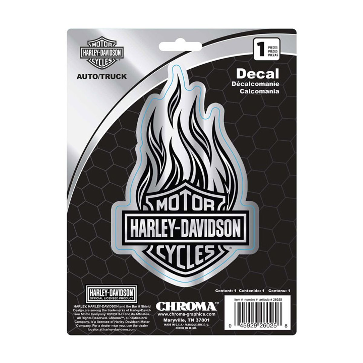 할리데이비슨(HARLEY-DAVIDSON) 크롬 바앤실드 플레임 데칼