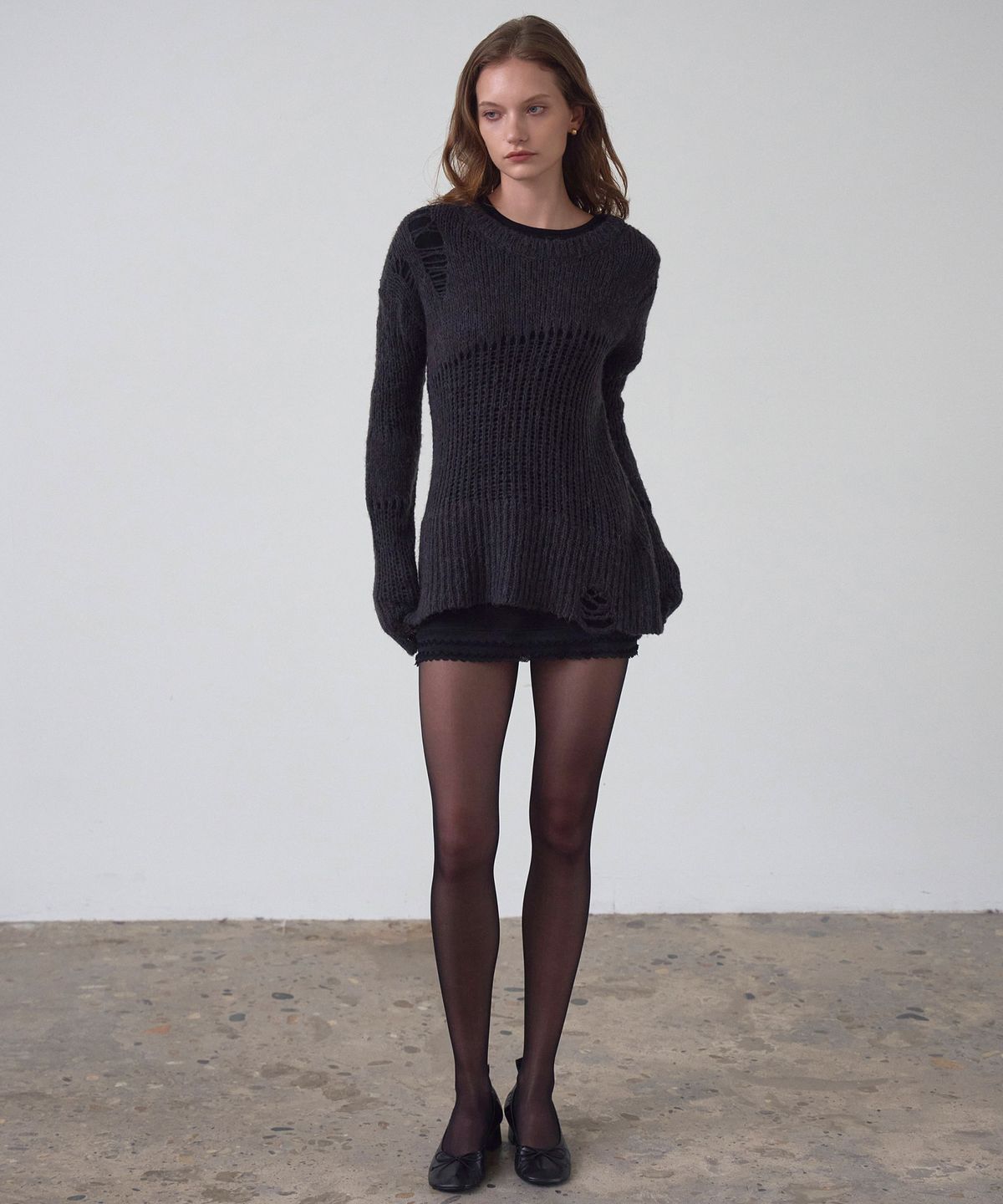 신앤리(SSIN AND LEE) Patina Vintage Mohair Knit Charcoal