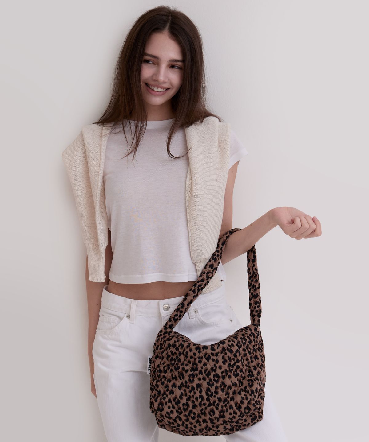 세르(SEHR) Leopard Big Pouch Bag (Brown)