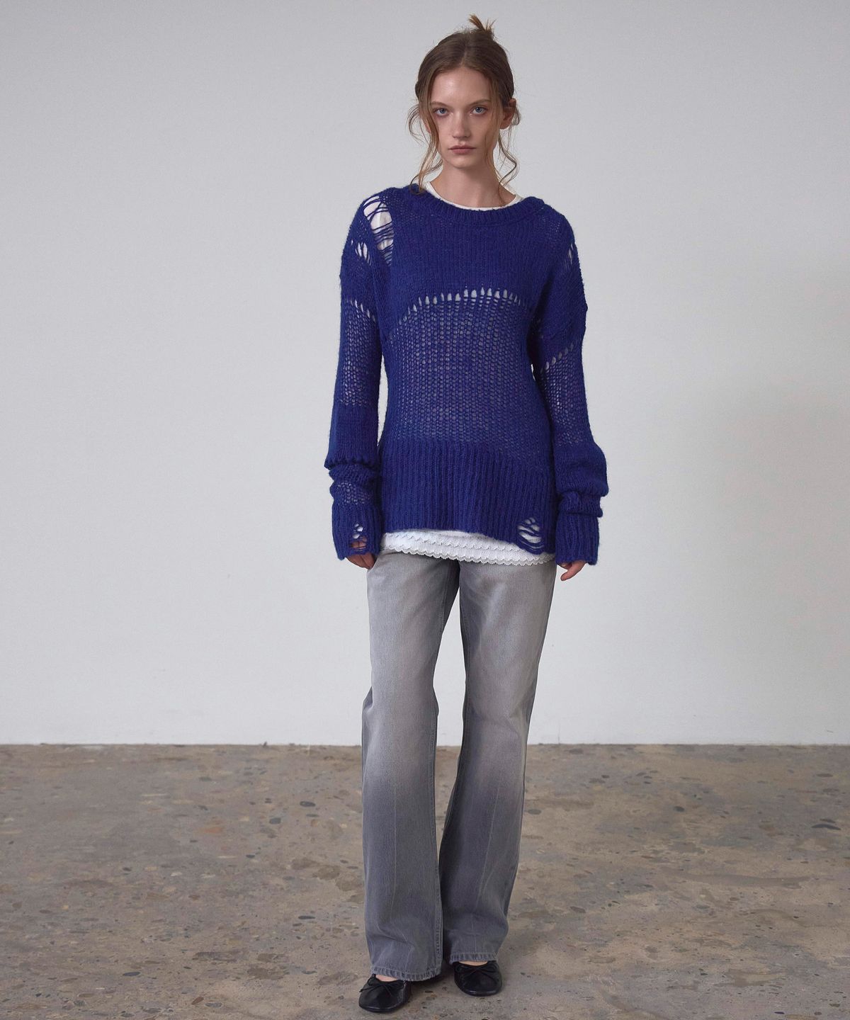 신앤리(SSIN AND LEE) Patina Vintage Mohair Knit Blue