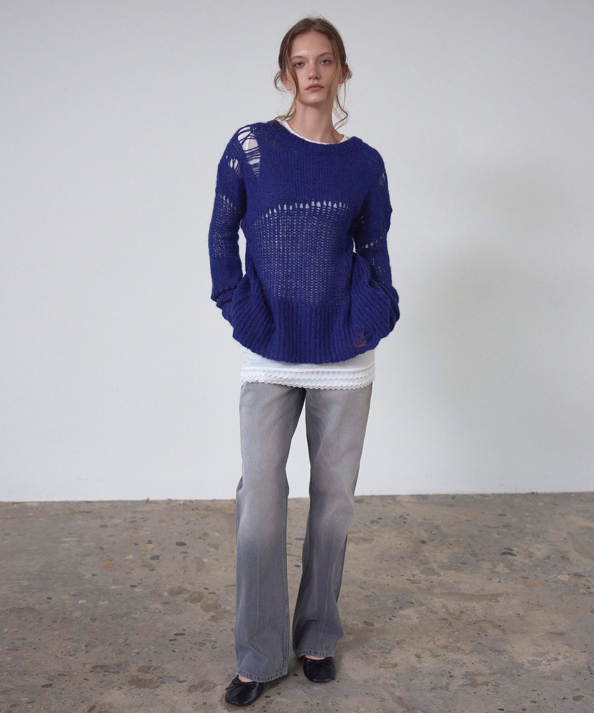 신앤리(SSIN AND LEE) Patina Vintage Mohair Knit Blue