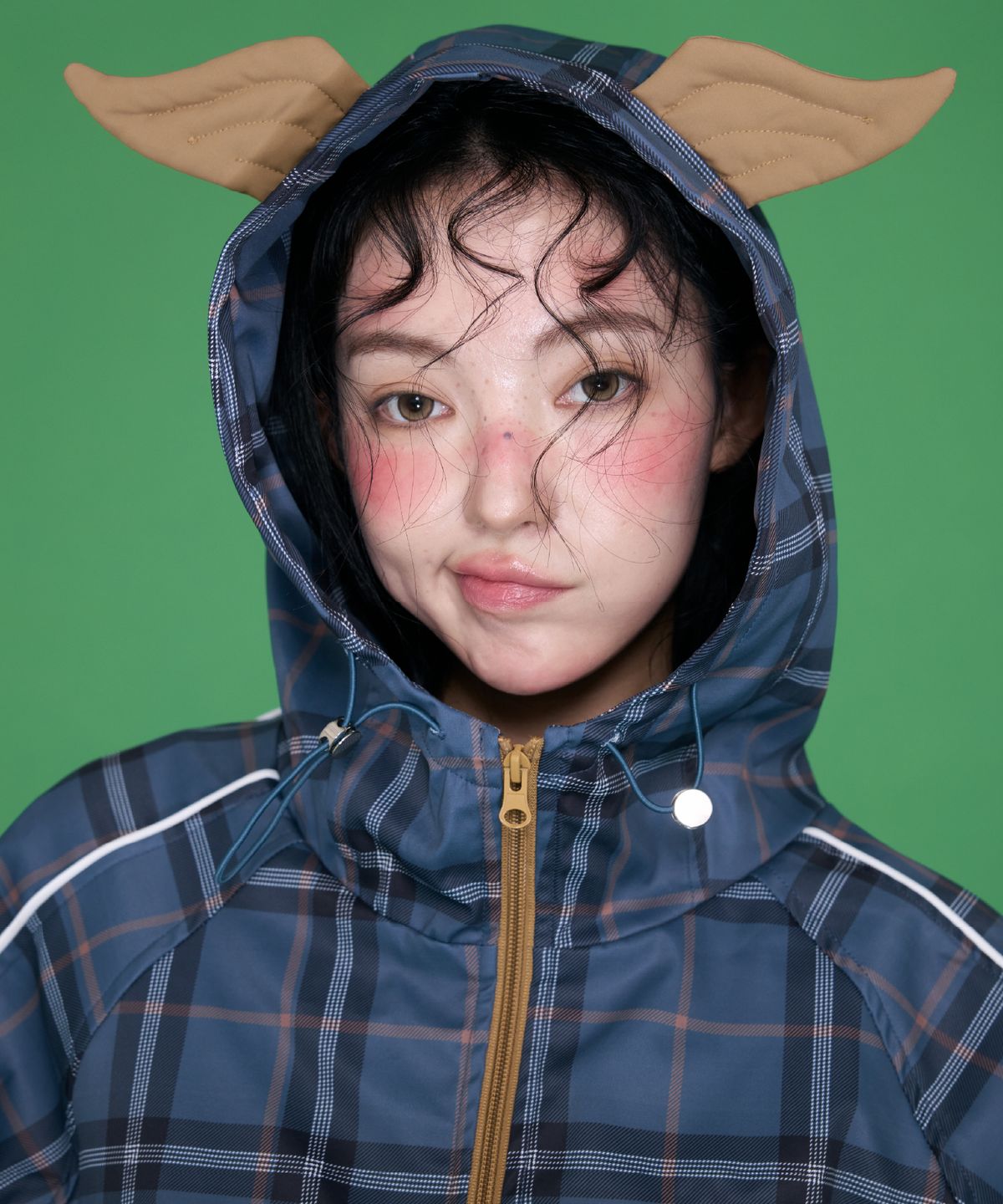 예그(YEGG) Wing Mix Check Windbreaker