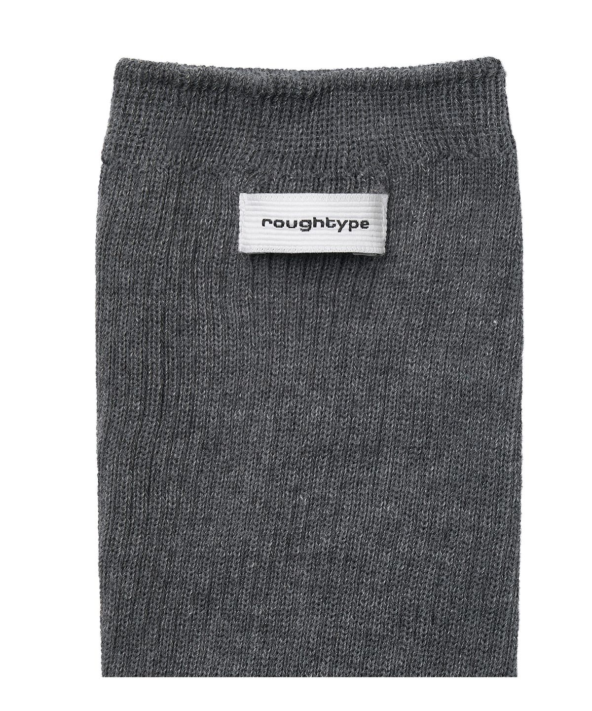 로타입(ROUGHTYPE) Label Long Rib Socks - Charcoal