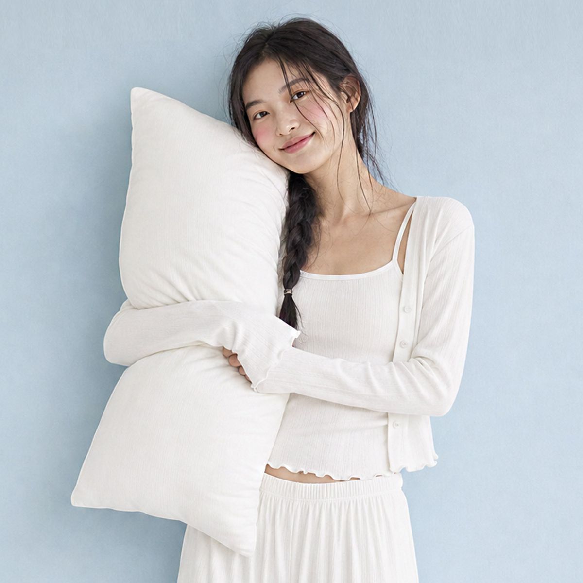 프룻오브더룸(FRUIT OF THE LOOM) 포인텔 크롭 가디건(WHITE)