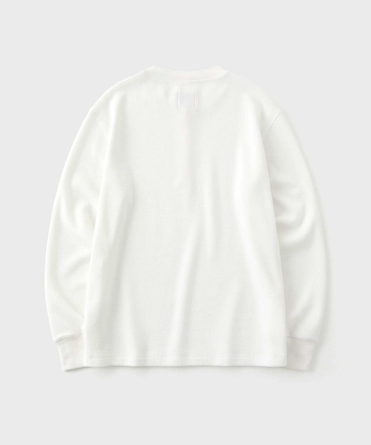 디써티원(DTHIRTYONE) Washed Heavy Waffle Henley Neck Long Sleeve (White)