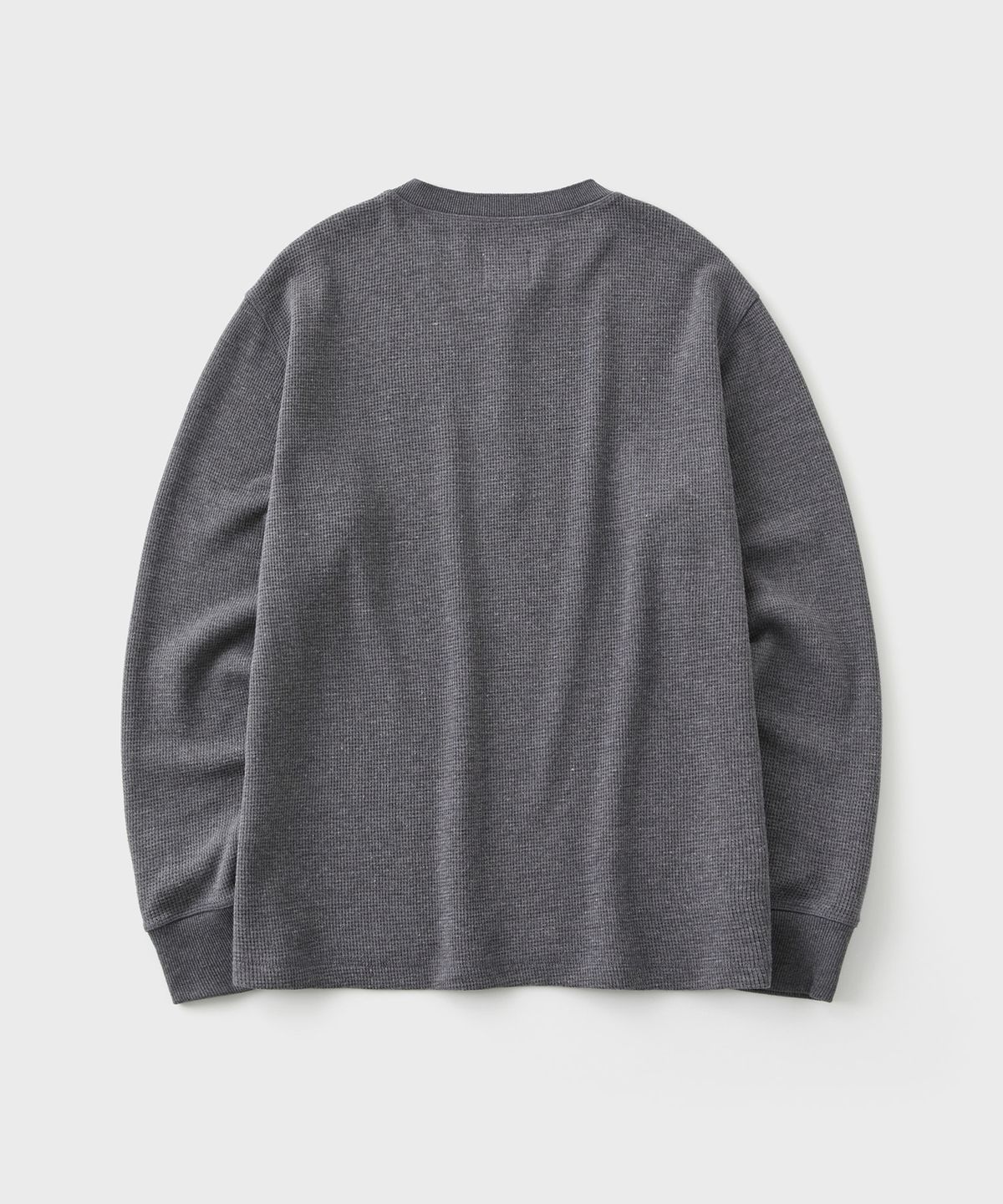 디써티원(DTHIRTYONE) Washed Heavy Waffle Henley Neck Long Sleeve (Gray)