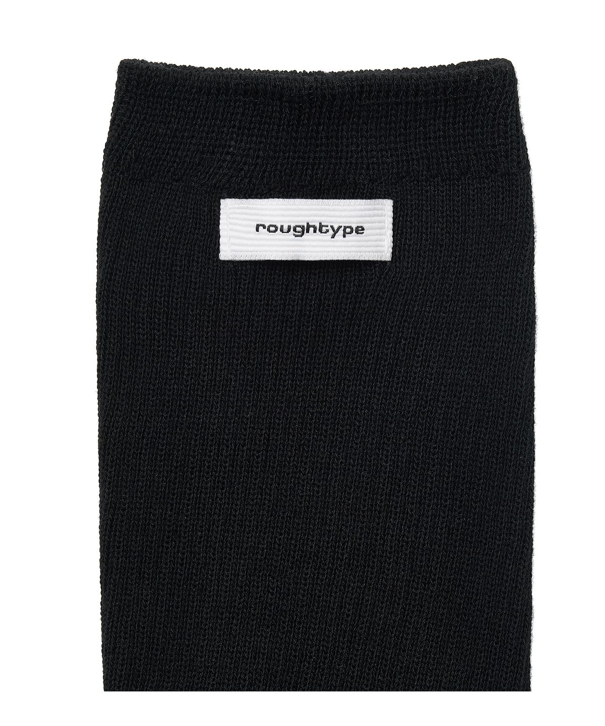 로타입(ROUGHTYPE) Label Long Rib Socks - Black