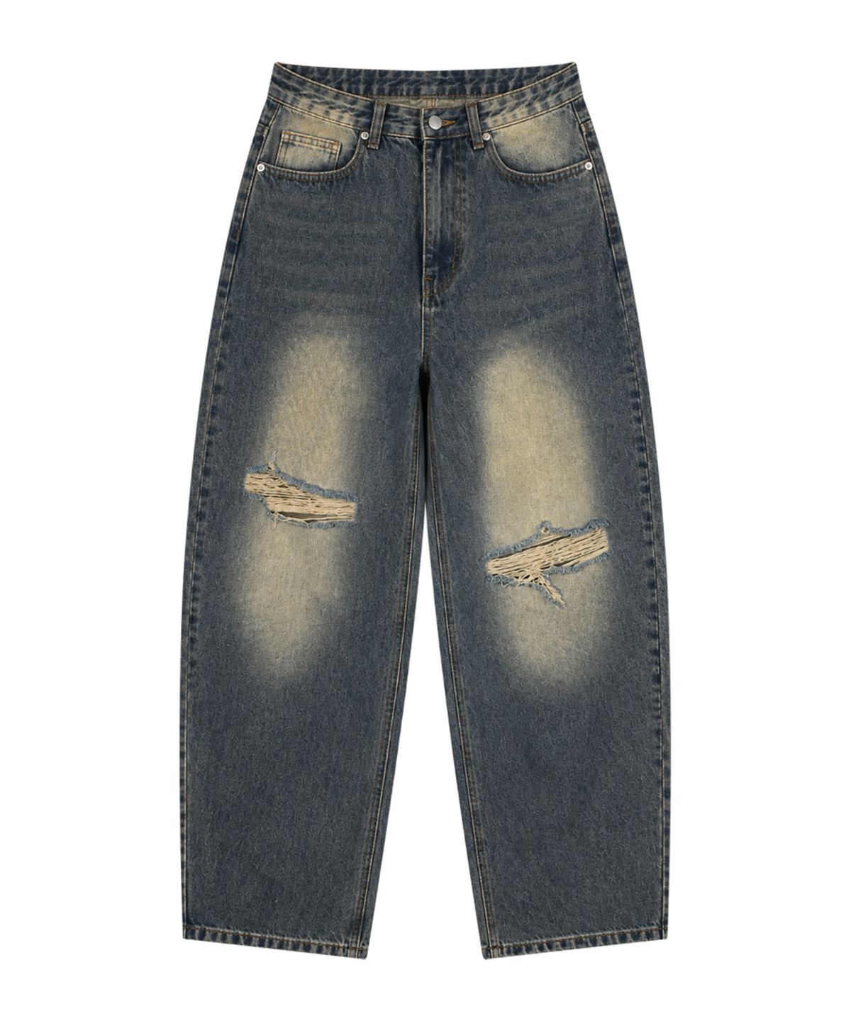 랜덤오프(RANDOMOFF) BTB : RAW EDGE BALLON JEANS [VINTAGE BLUE]
